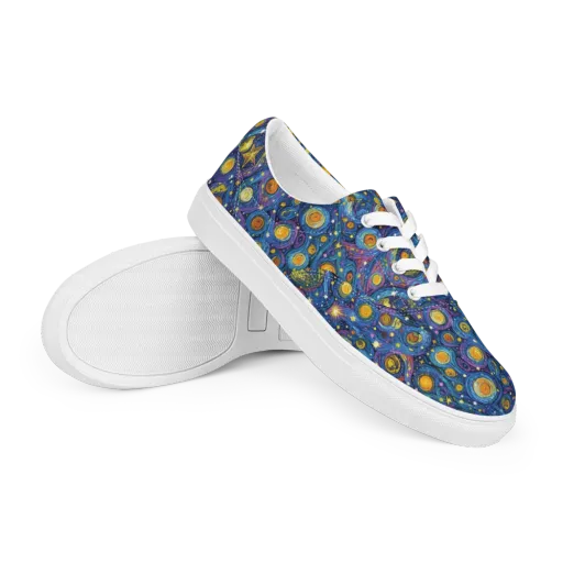 Starry Orbit on a Men's Lace-Up Canvas Shoes