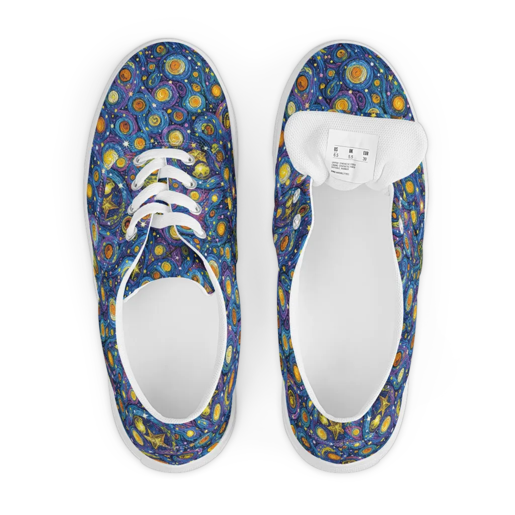 Starry Orbit on Men's Lace-Up Canvas Shoes — Front