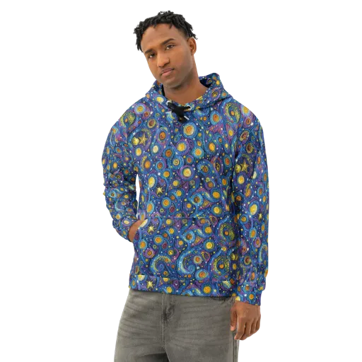 Starry Orbit on a Cotton Hoodie