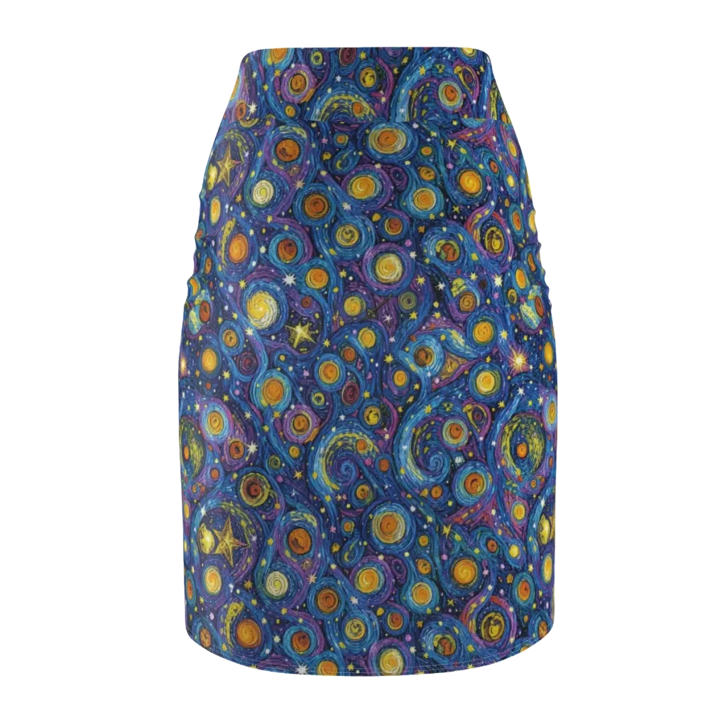 Starry Orbit on Pencil Skirt — Back