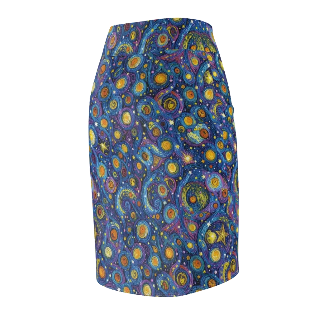 Starry Orbit on Pencil Skirt — Back Side