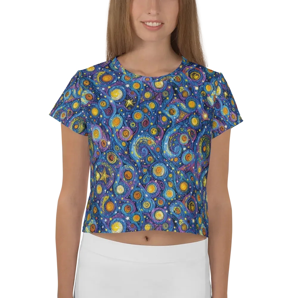 Starry Orbit on Crop Tee — Front