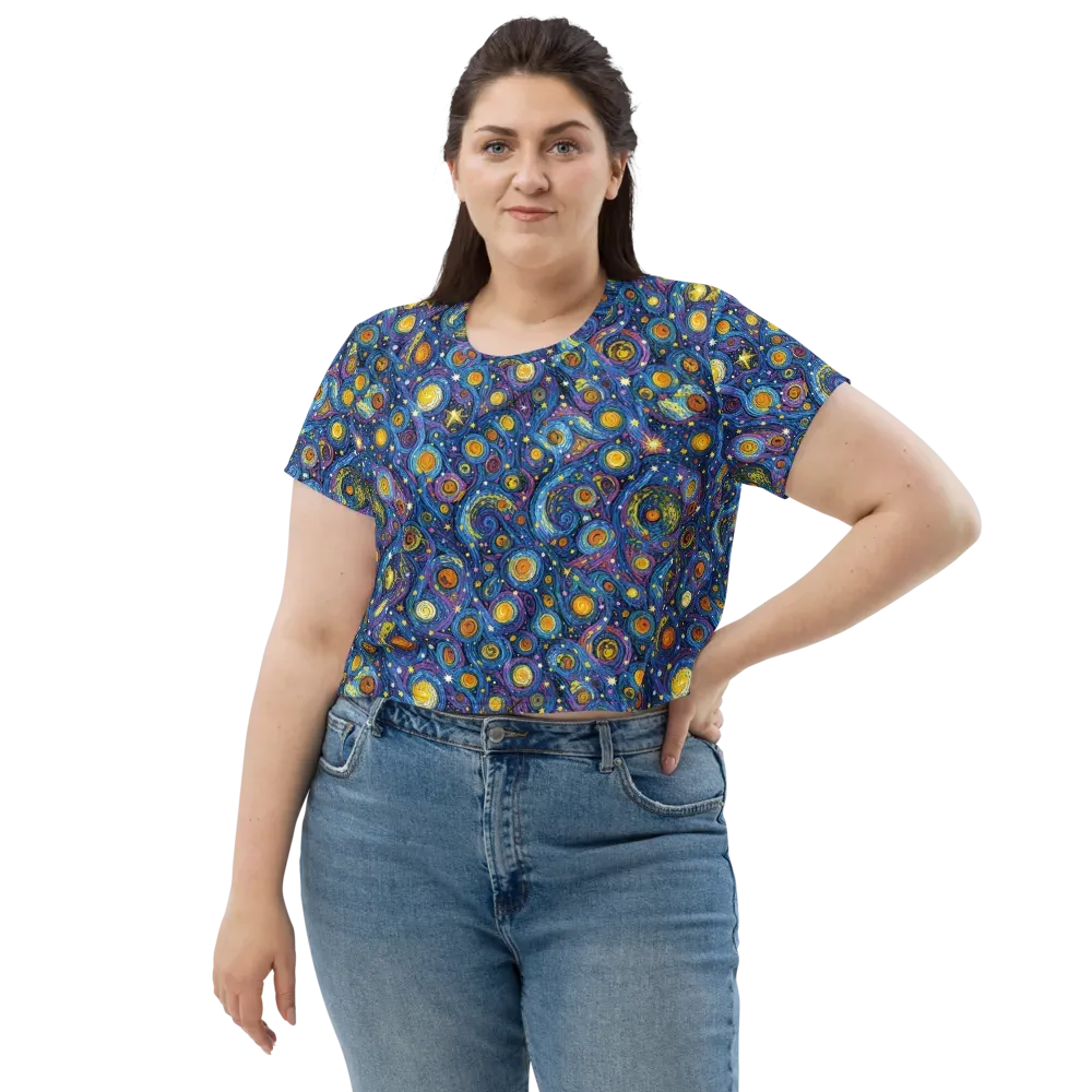 Starry Orbit on Crop Tee — Front