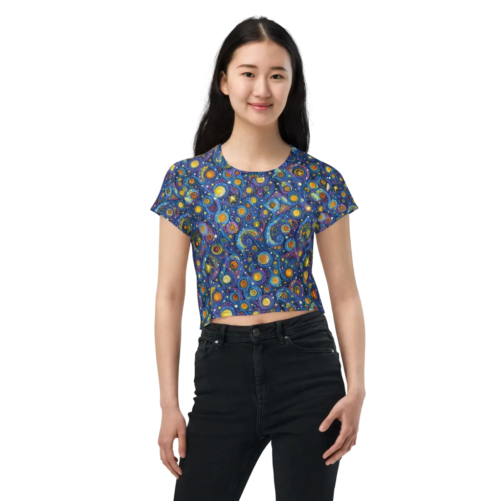 Starry Orbit on Crop Tee — Front