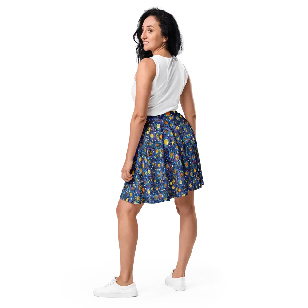 Starry Orbit on Skater Skirt — Back