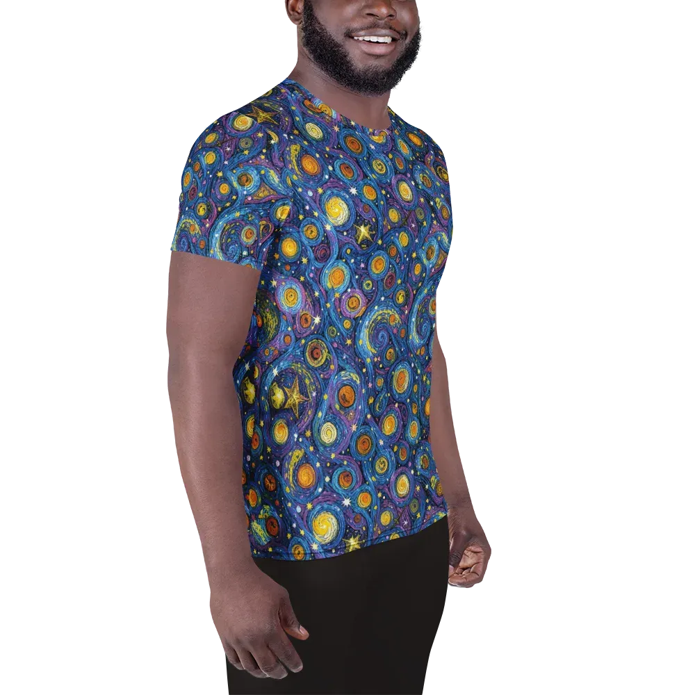 Starry Orbit on Men's Athletic T-Shirt — Right