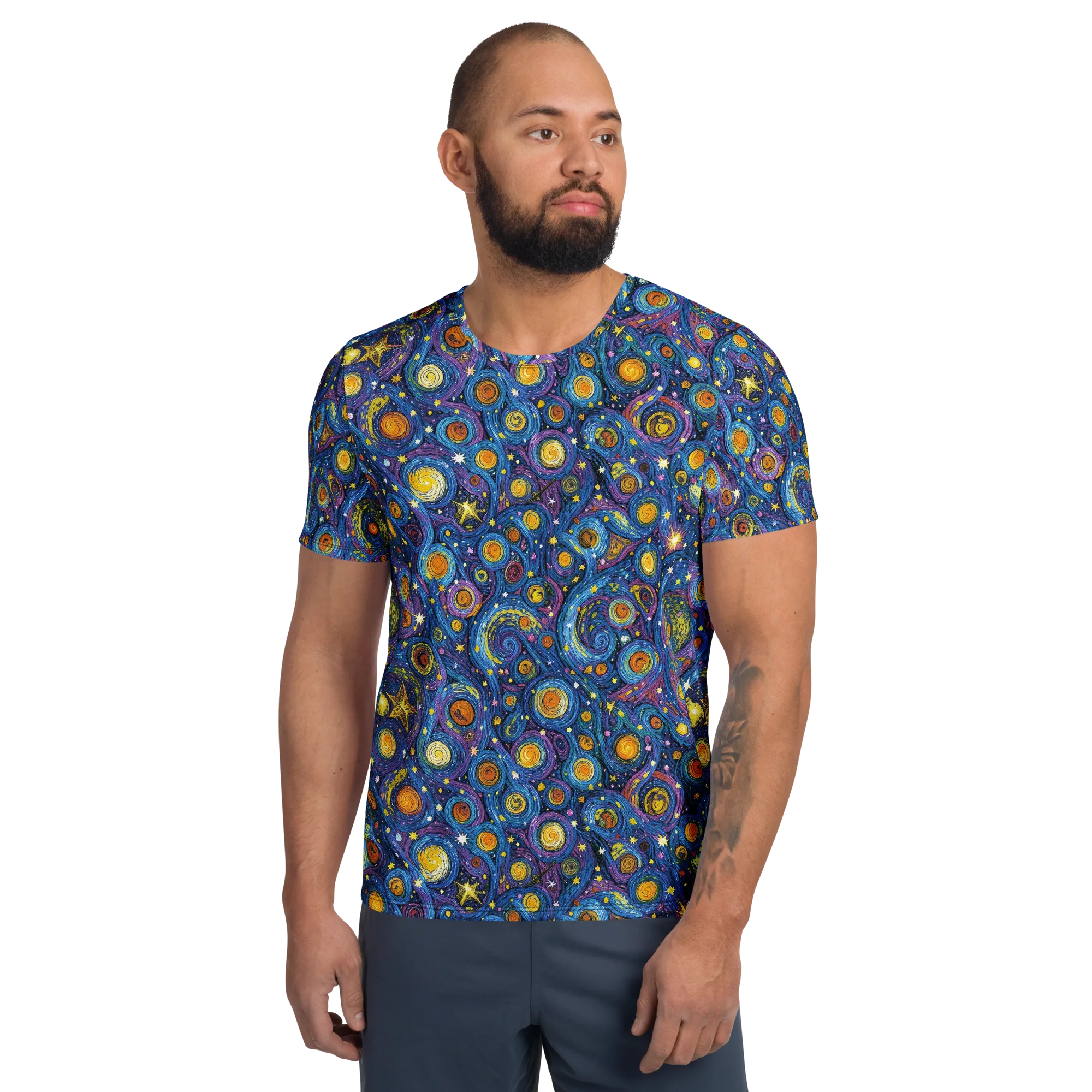 Starry Orbit on Men's Athletic T-Shirt — Front