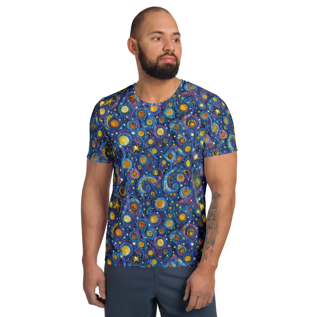Starry Orbit on Men's Athletic T-Shirt — Front