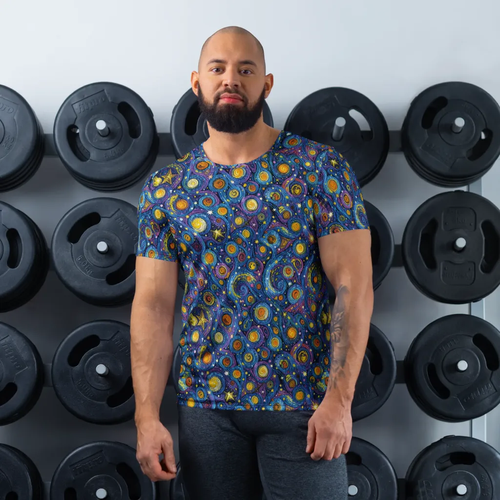 Starry Orbit on Men's Athletic T-Shirt — Front