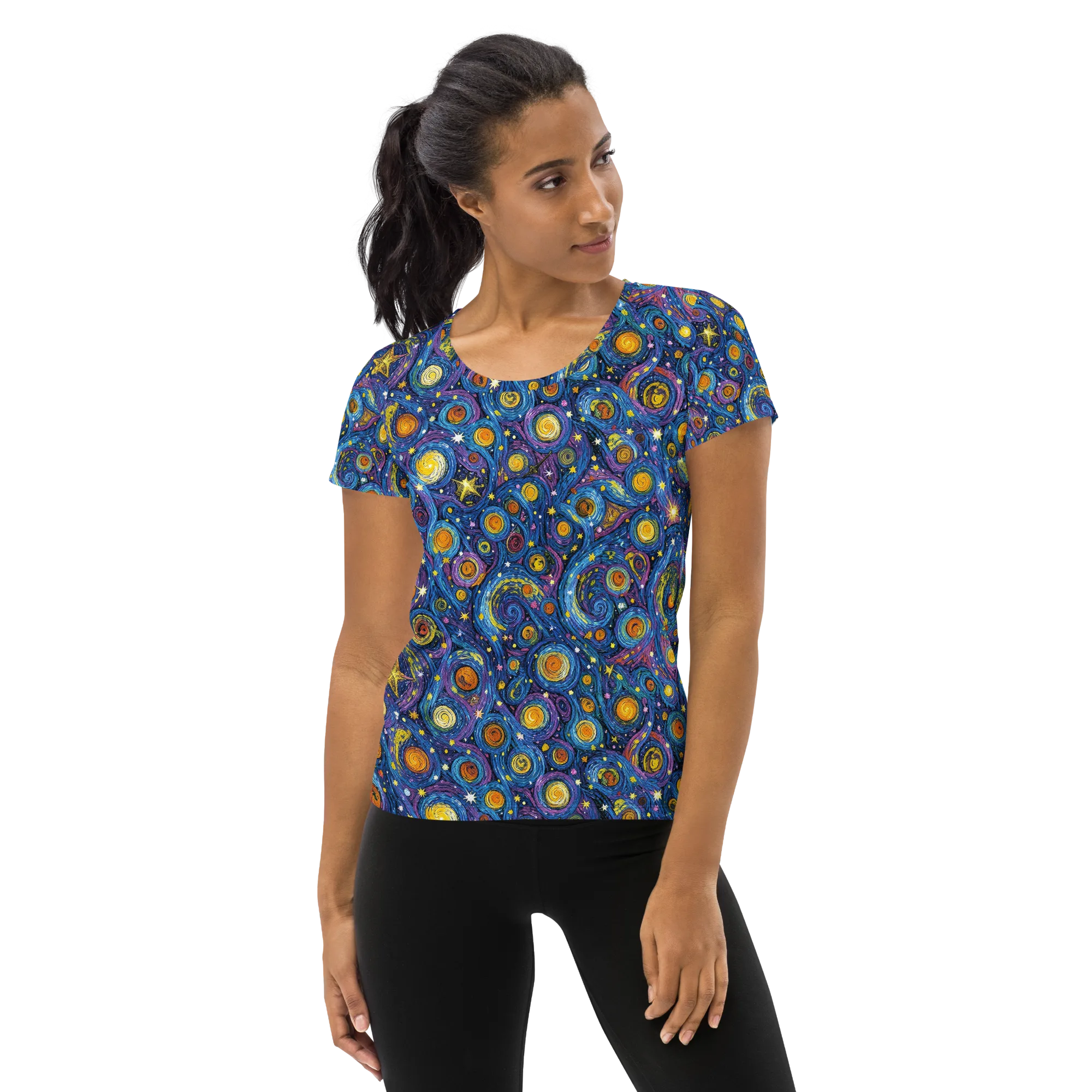 Starry Orbit on Women's Athletic T-Shirt — Front