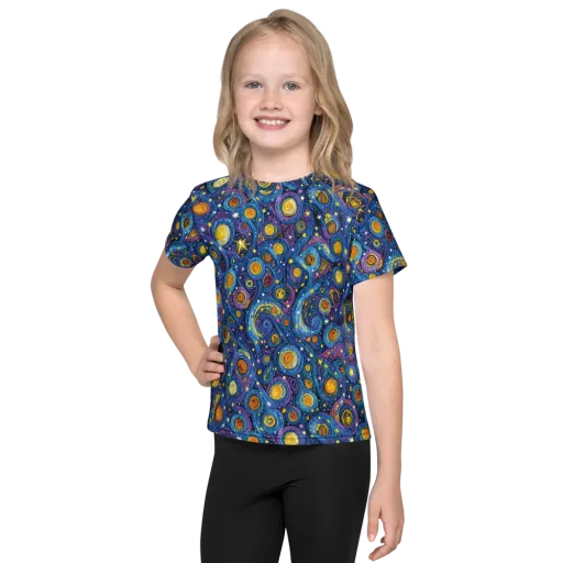 Starry Orbit on a Kids Crew Neck T-Shirt