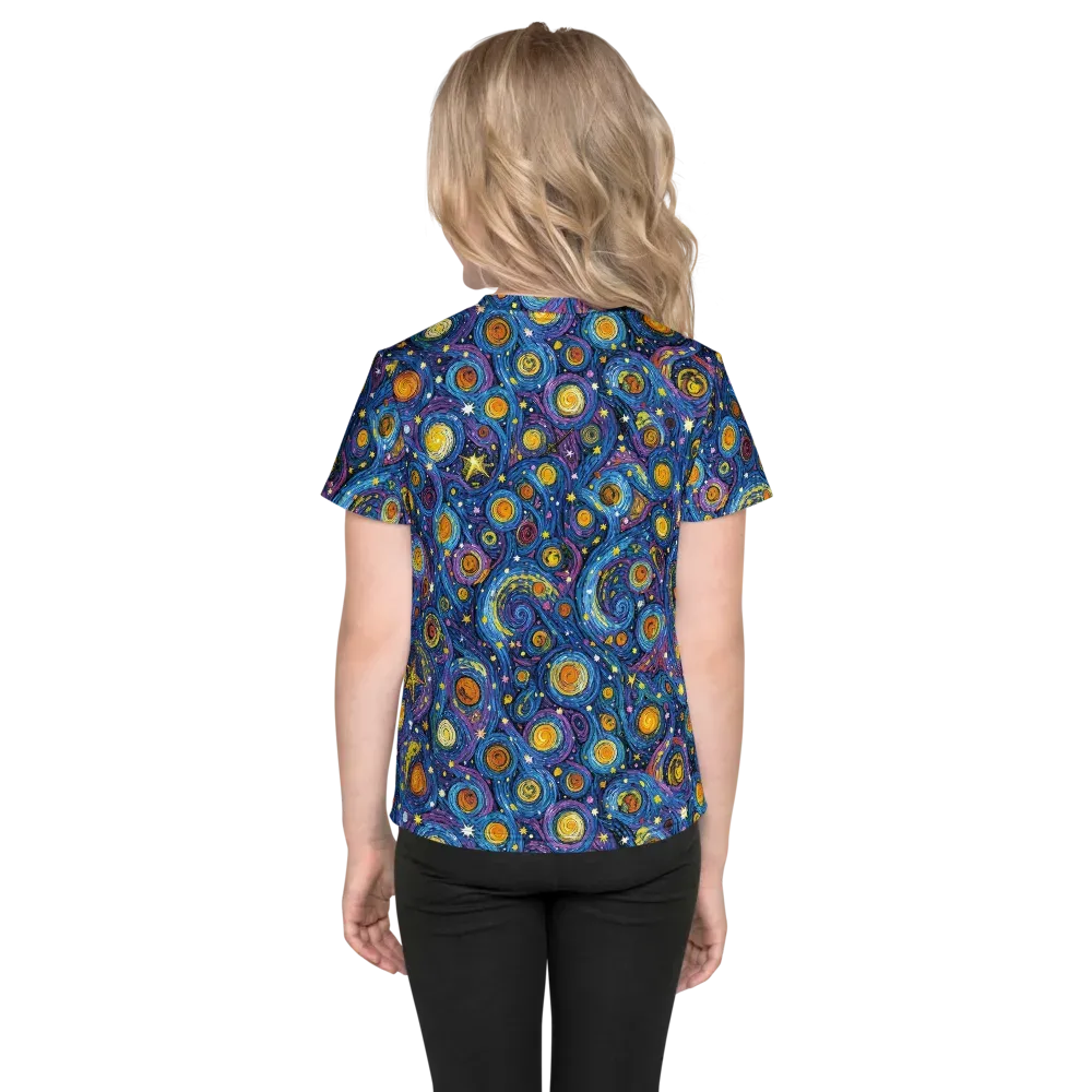 Starry Orbit on Kids Crew Neck T-Shirt — Back