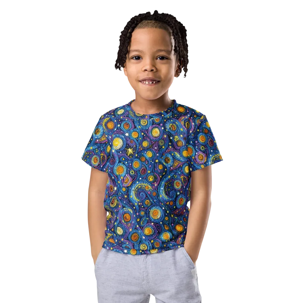 Starry Orbit on Kids Crew Neck T-Shirt — Front
