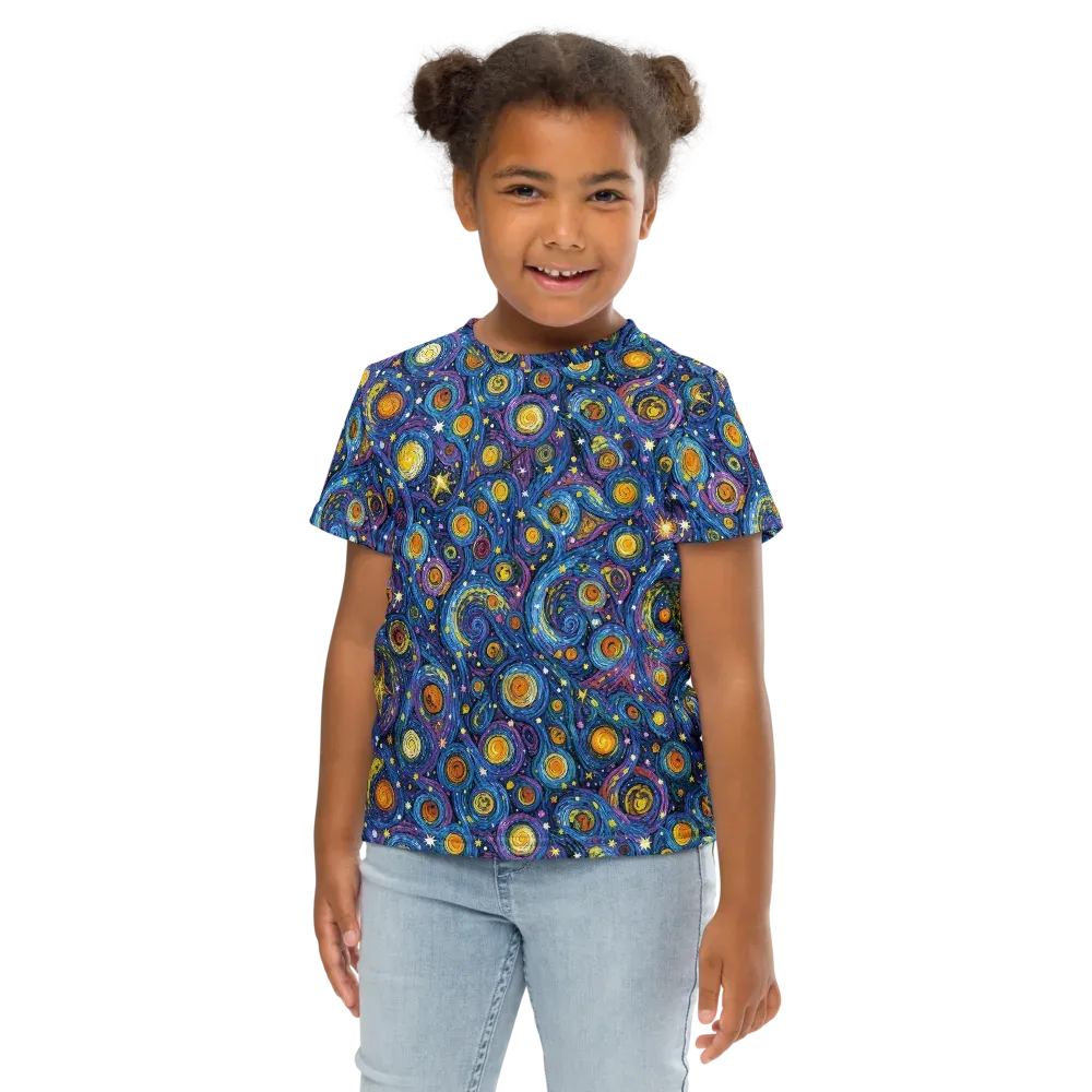 Starry Orbit on Kids Crew Neck T-Shirt — Front