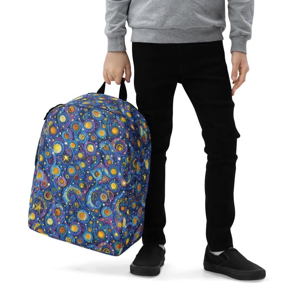 Starry Orbit on Minimalist Backpack — Zoomed-in