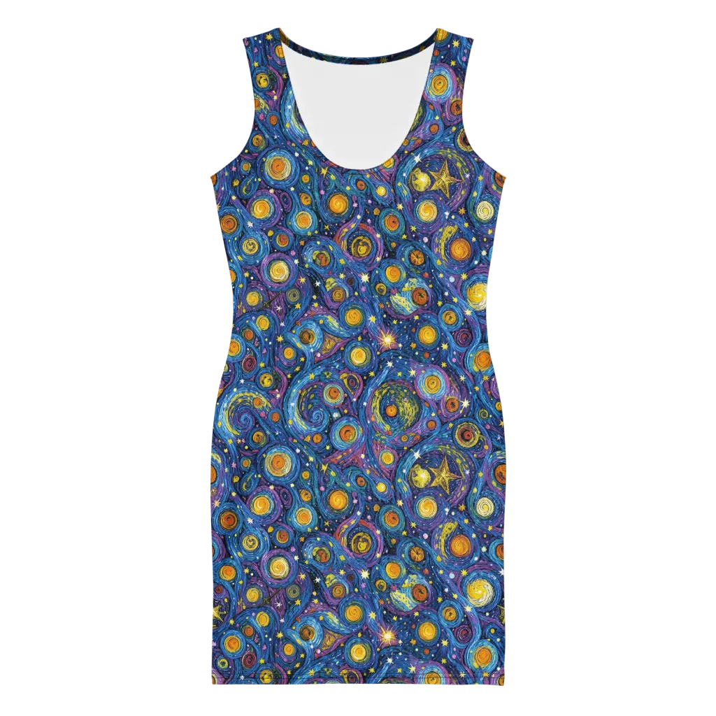 Starry Orbit on Bodycon Dress — Front
