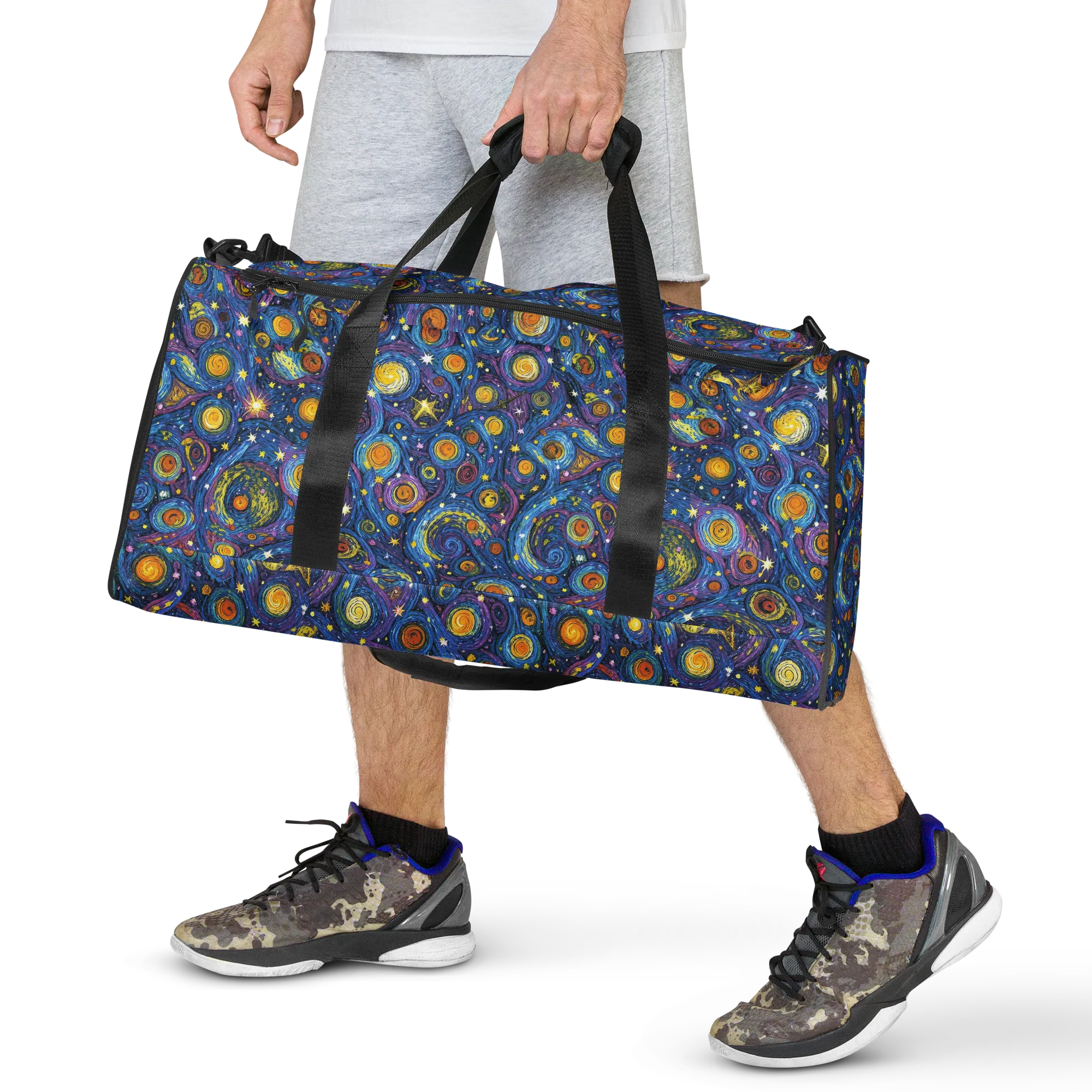 Starry Orbit on Duffle Bag — Front