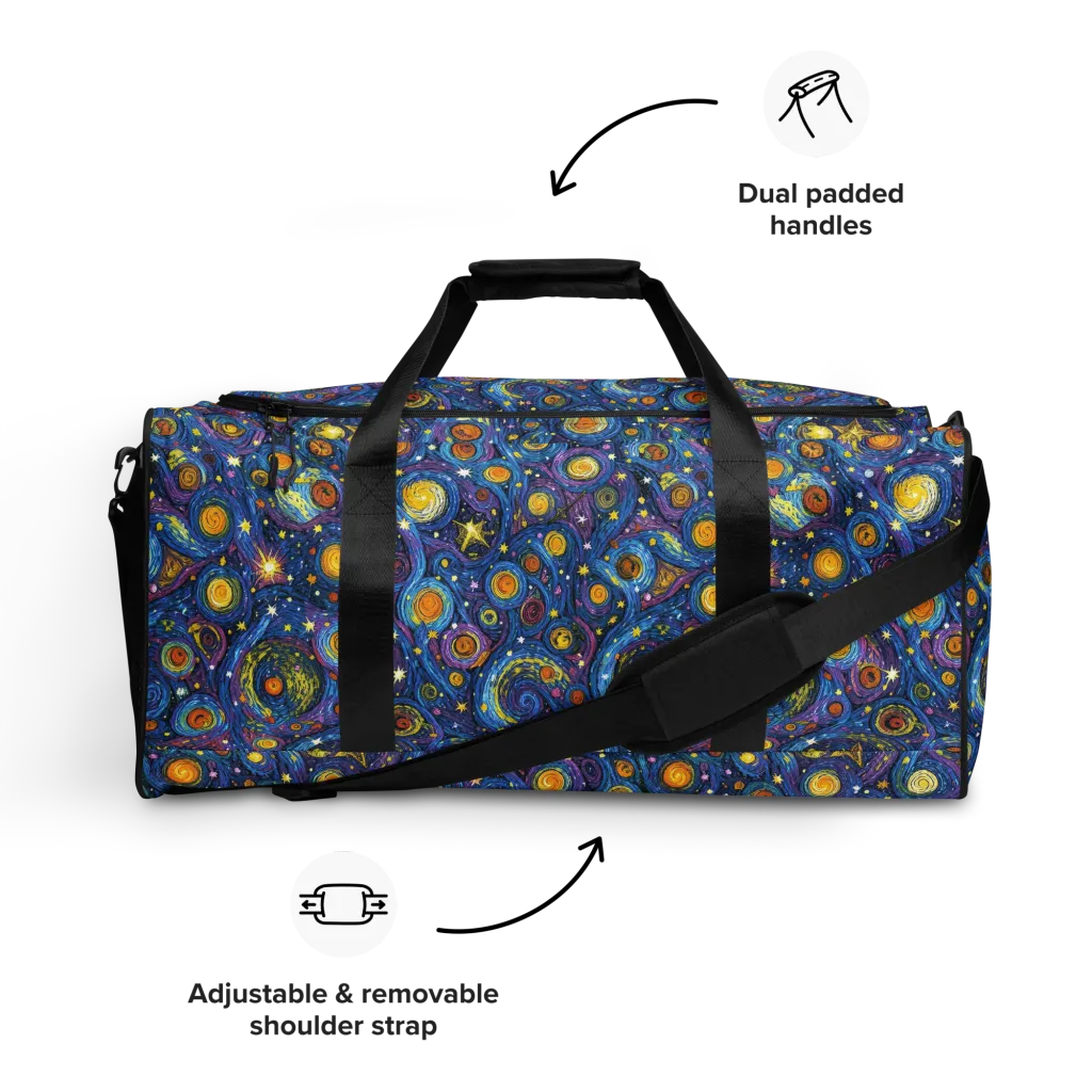 Starry Orbit on Duffle Bag — Front
