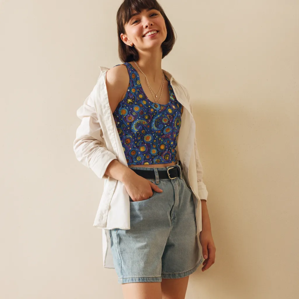 Starry Orbit on Crop Top — Front