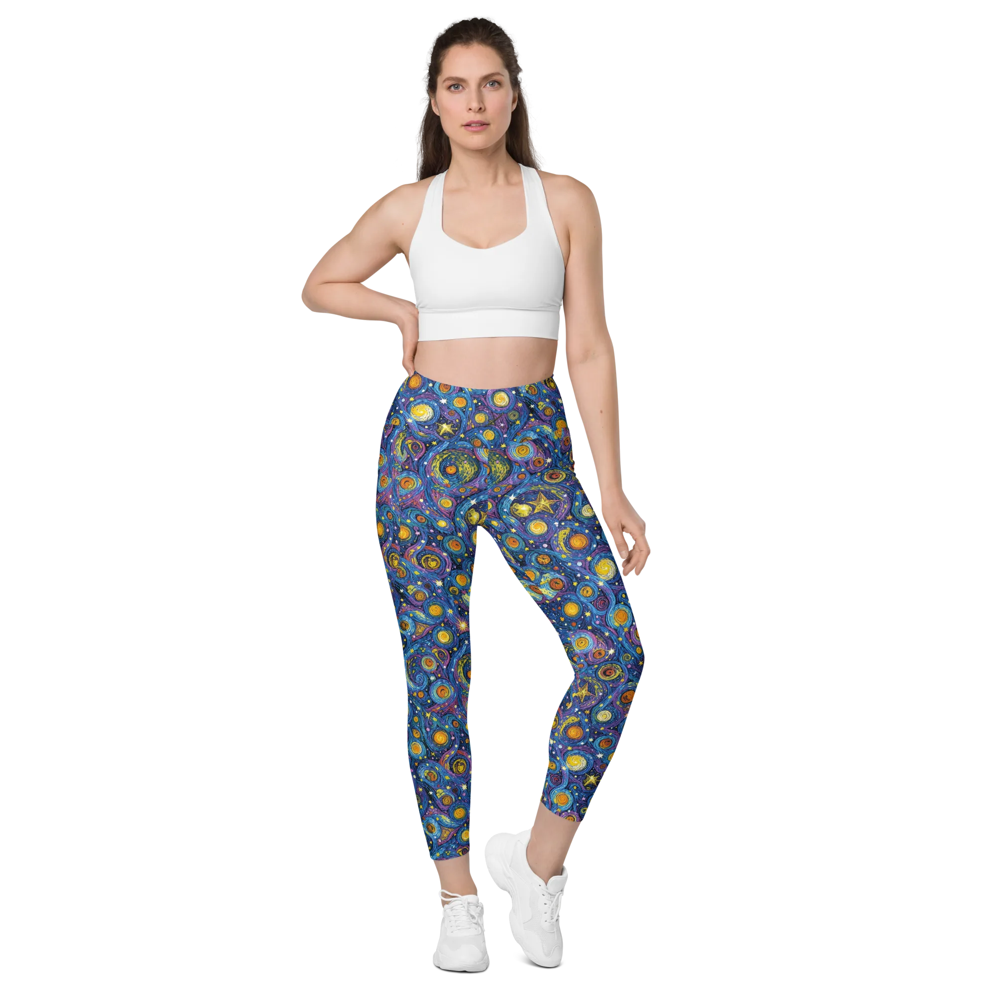 Starry Orbit on Leggings with Pockets — Front