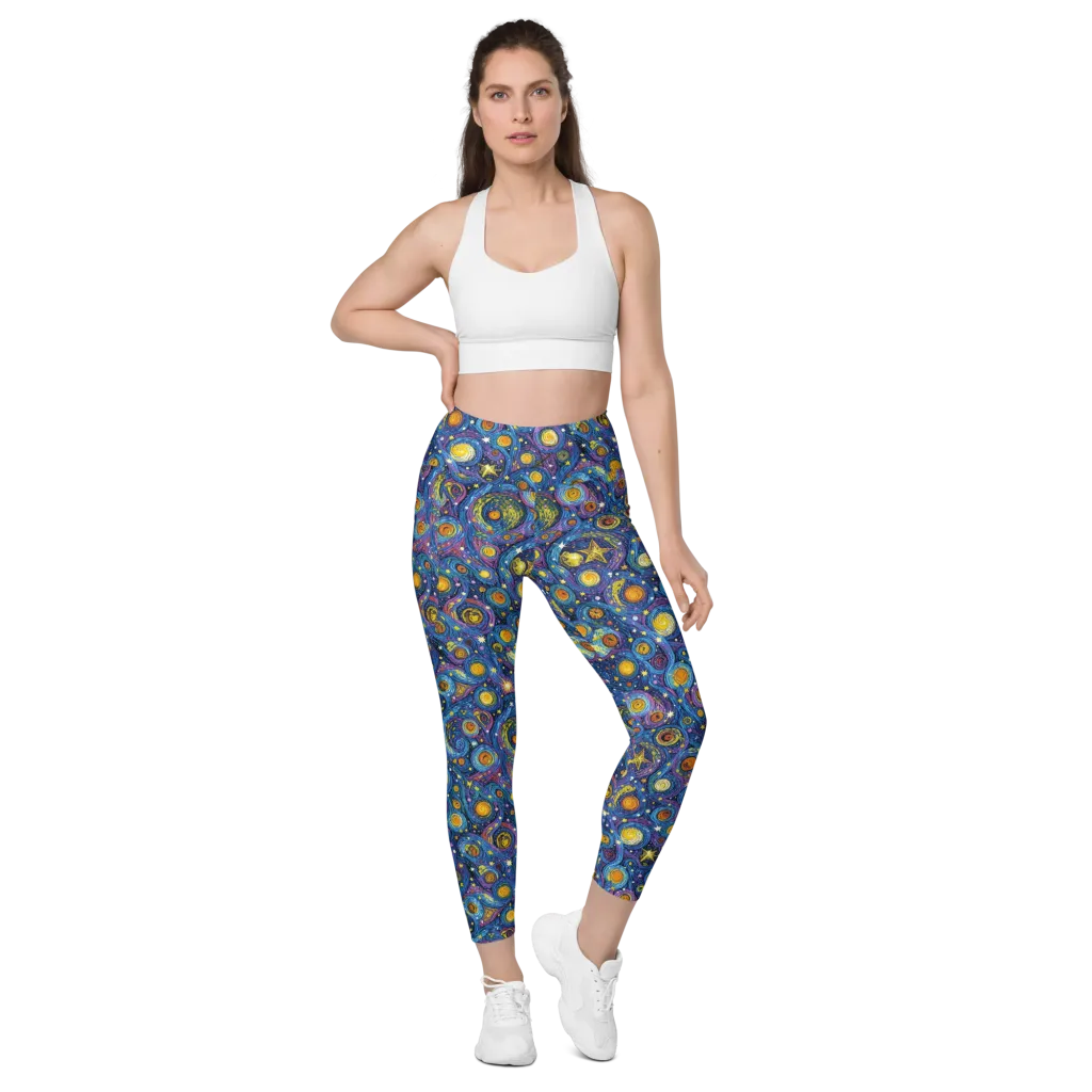 Starry Orbit on Leggings with Pockets — Front