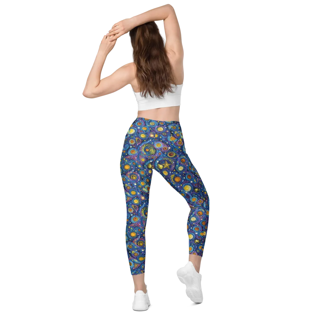 Starry Orbit on Leggings with Pockets — Back