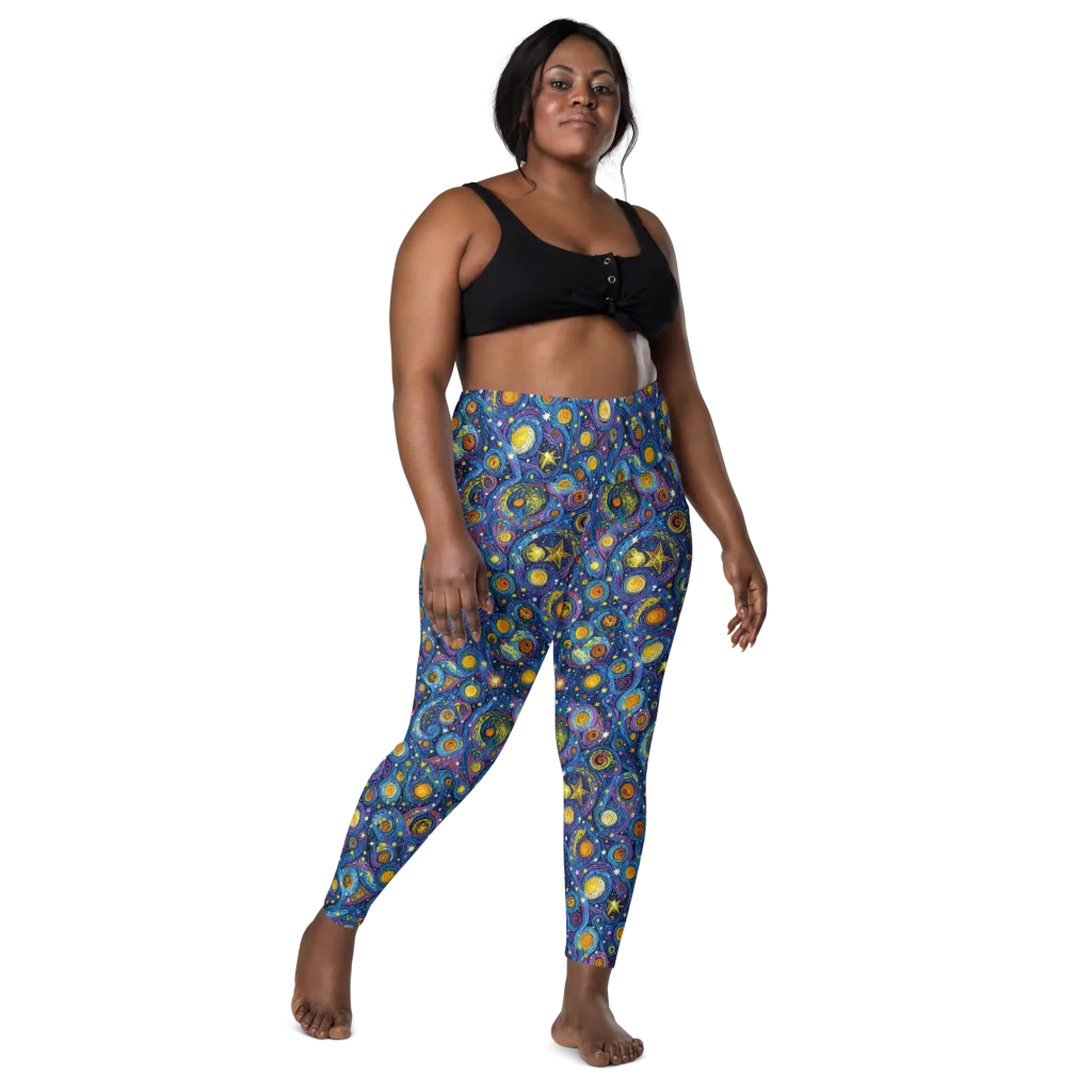 Starry Orbit on Leggings with Pockets — Front