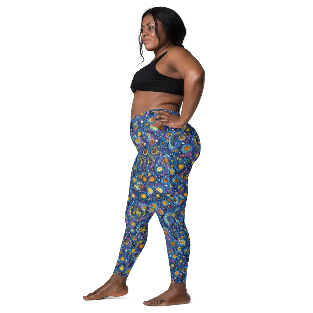 Starry Orbit on Leggings with Pockets — Left