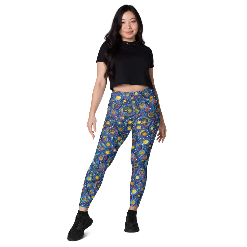 Starry Orbit on Leggings with Pockets — Front