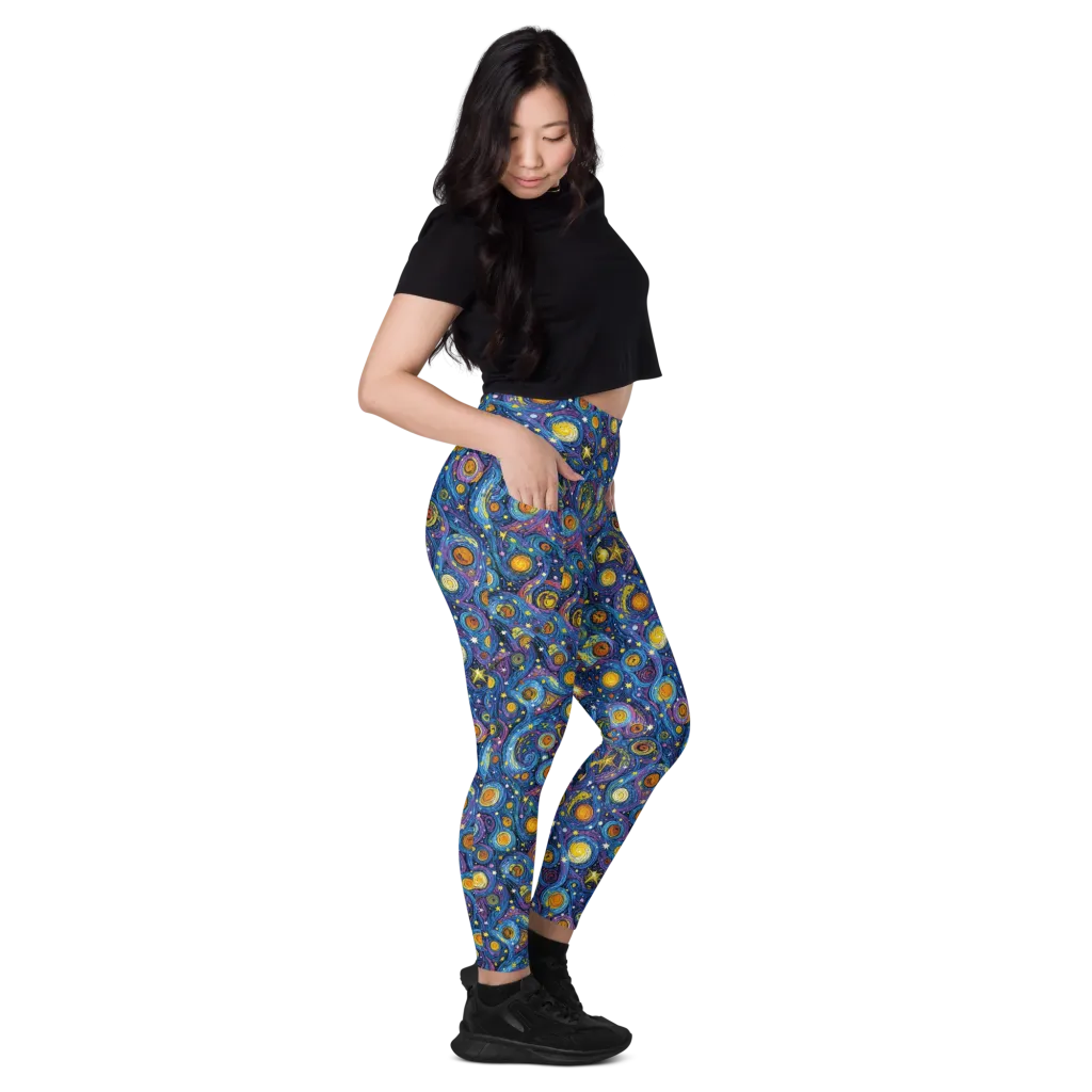 Starry Orbit on Leggings with Pockets — Right