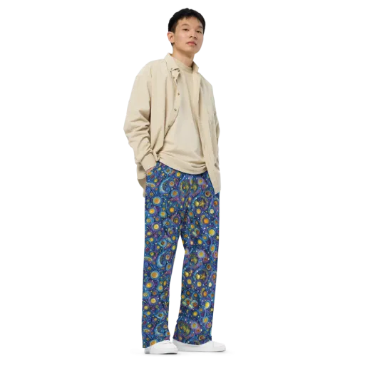 Starry Orbit on a Wide-Leg Pants