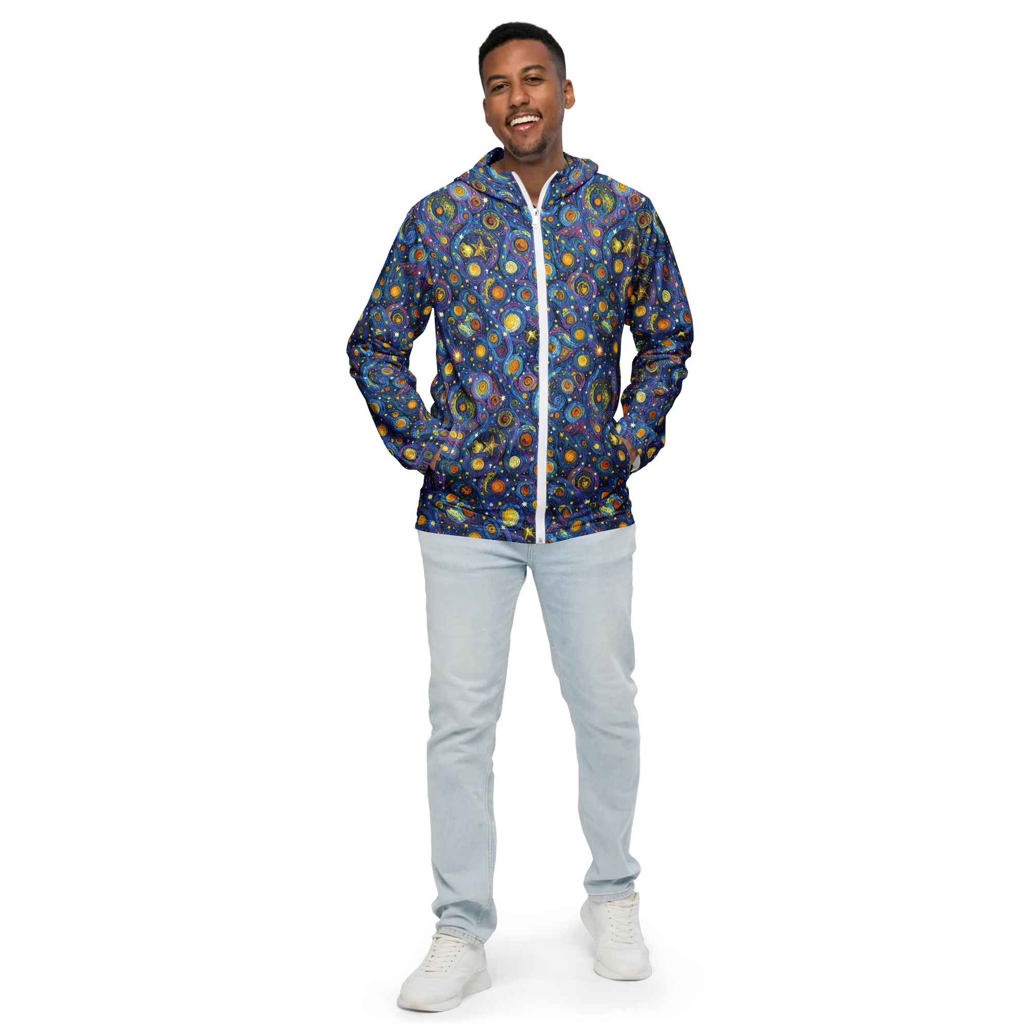Starry Orbit on Men's Windbreaker — Front