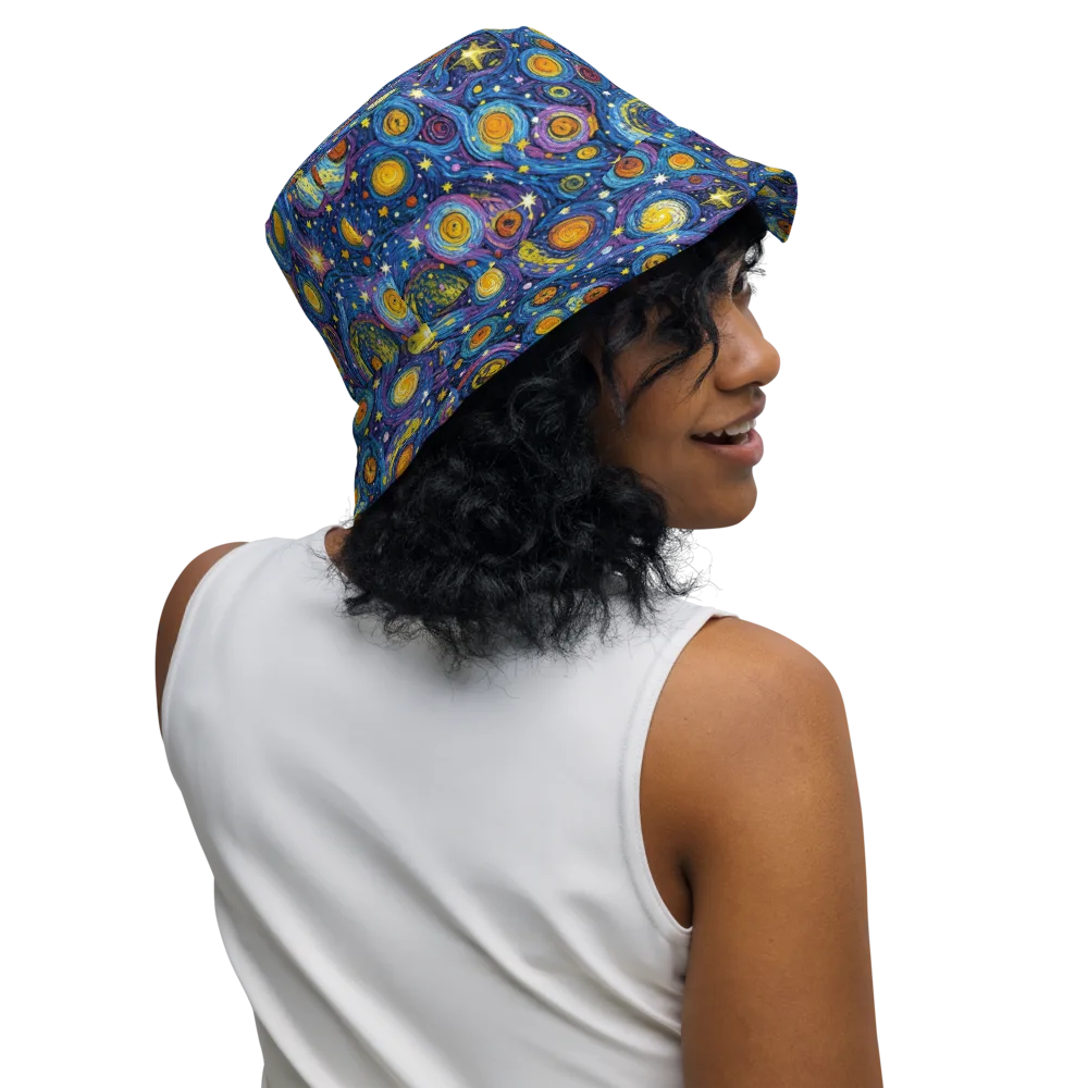 Starry Orbit on Reversible Bucket Hat — Right Outside