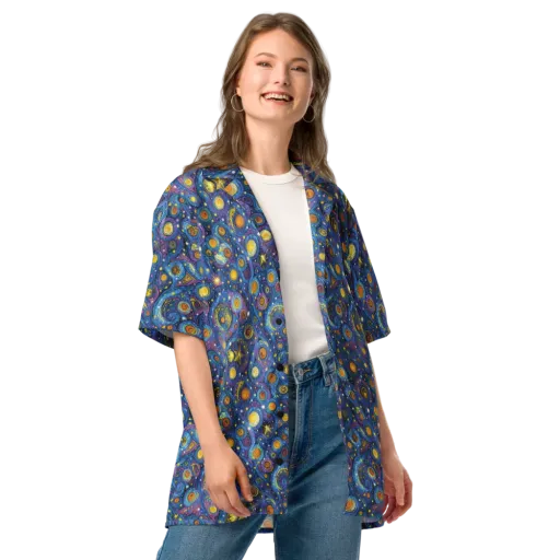 Starry Orbit on a Button Shirt