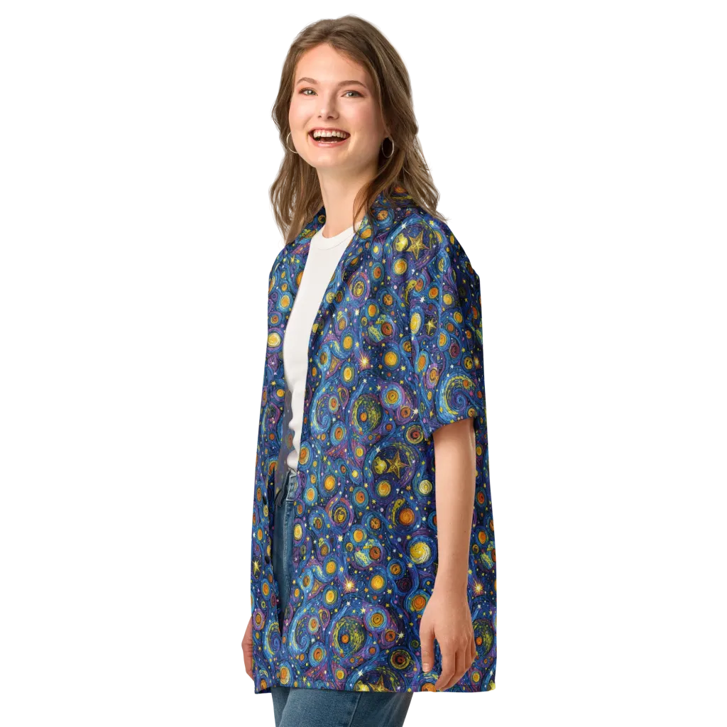 Starry Orbit on Button Shirt — Left Front