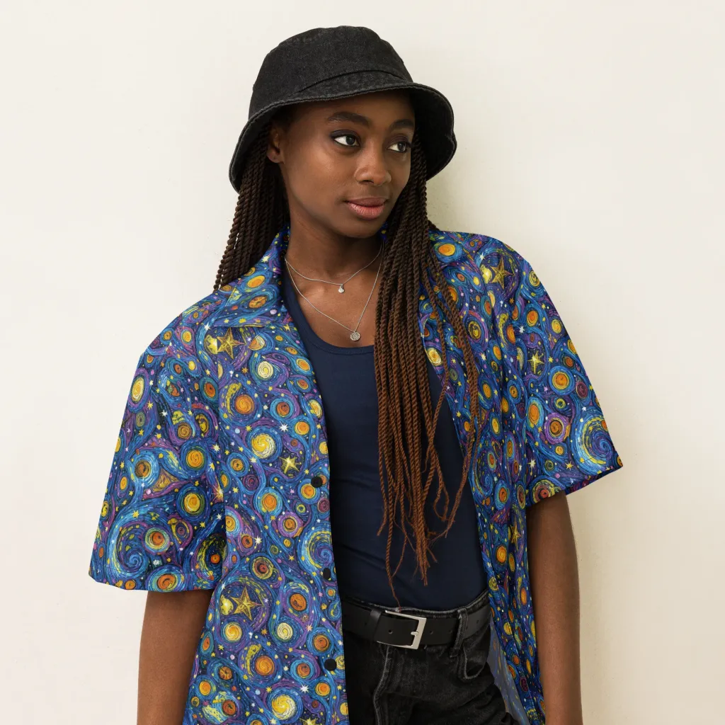 Starry Orbit on Button Shirt — Right Front