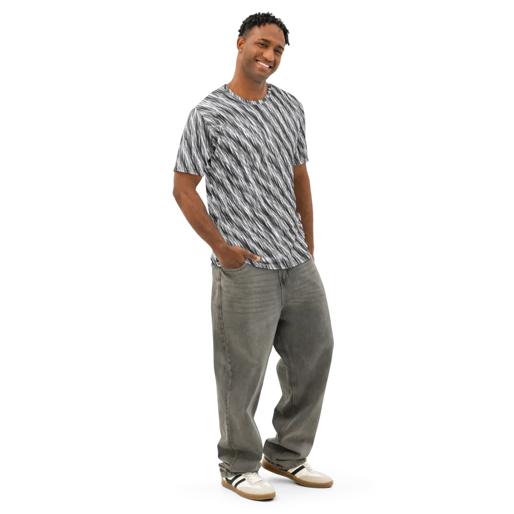 Blackwind on Men's Cotton Crew Neck T-Shirt — Right Front