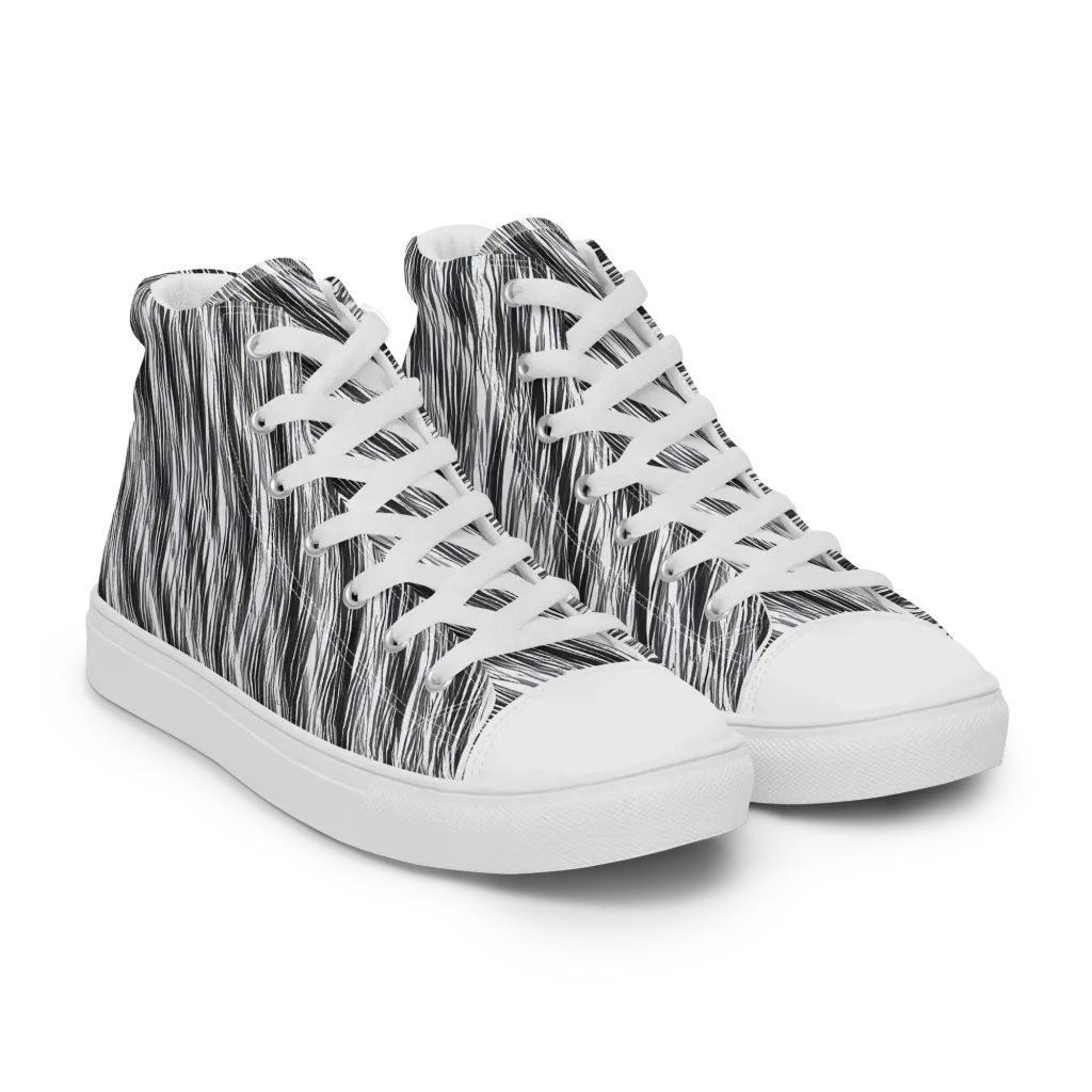 Blackwind on Men's High Top Canvas Shoes — Right Front