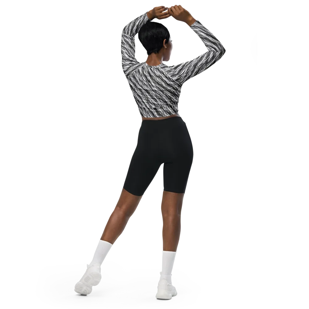 Blackwind on Long Sleeve Crop Top — Back
