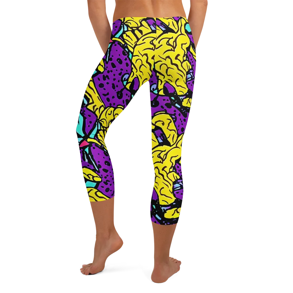 Wild Prism on Capri Leggings — Back