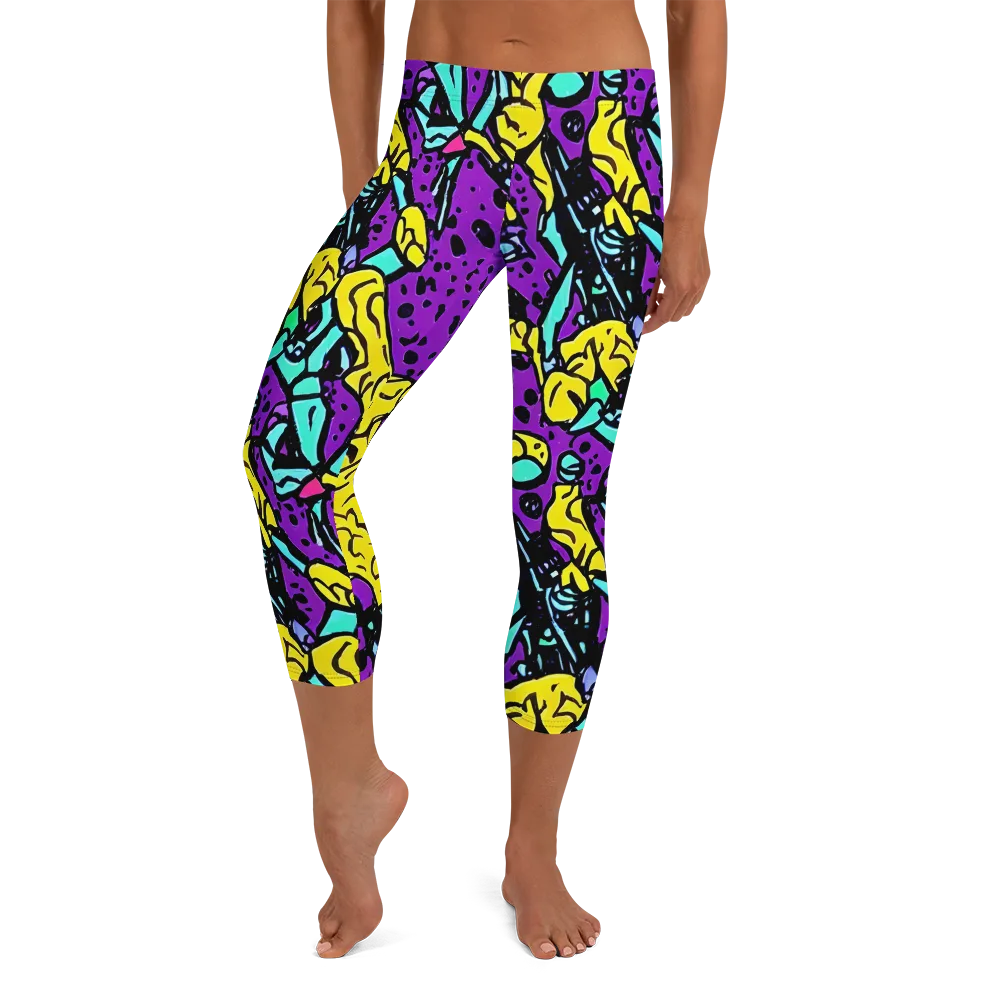 Wild Prism on Capri Leggings — Front