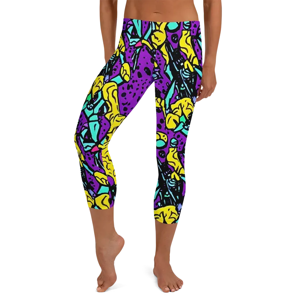 Wild Prism on Capri Leggings — Front