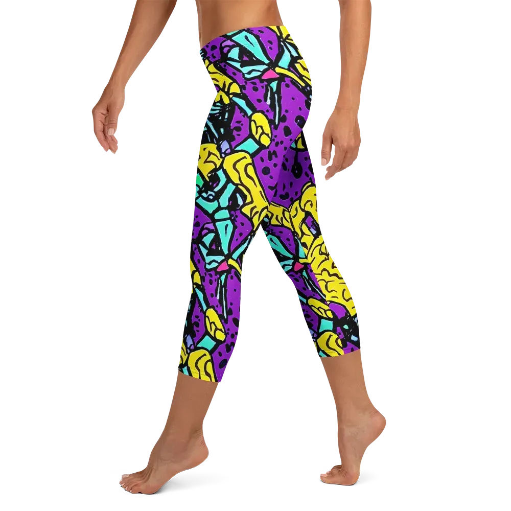 Wild Prism on Capri Leggings — Left