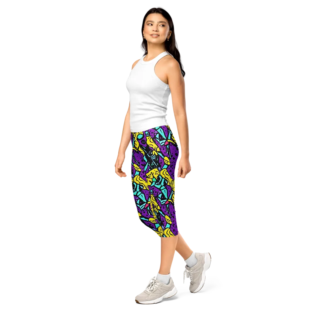 Wild Prism on Capri Leggings — Left Front