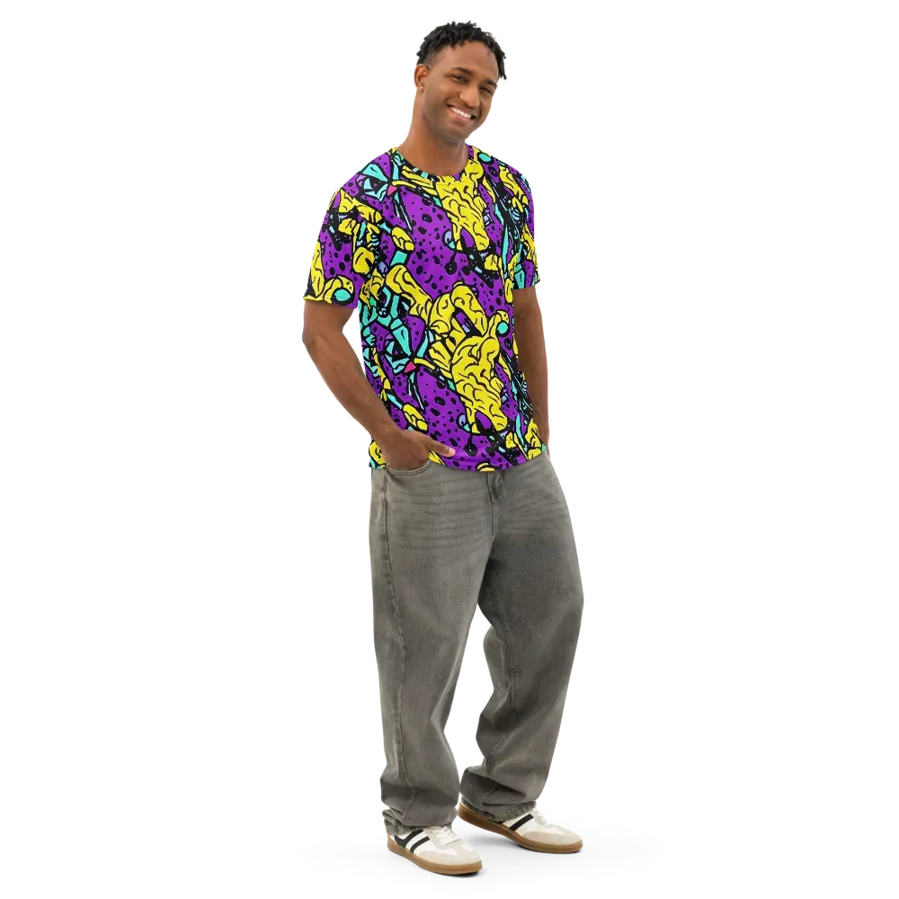 Wild Prism on Men's Cotton Crew Neck T-Shirt — Right Front