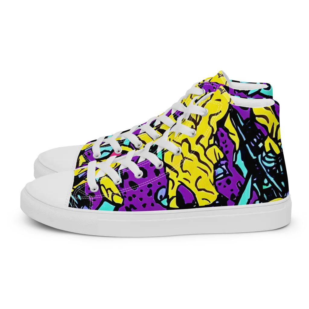 Wild Prism on Men's High Top Canvas Shoes — Left