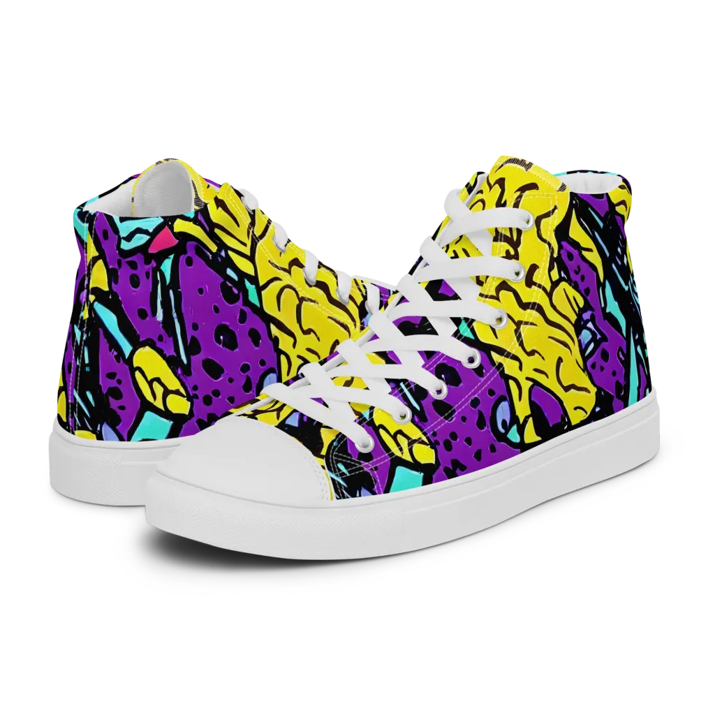 Wild Prism on Men's High Top Canvas Shoes — Left