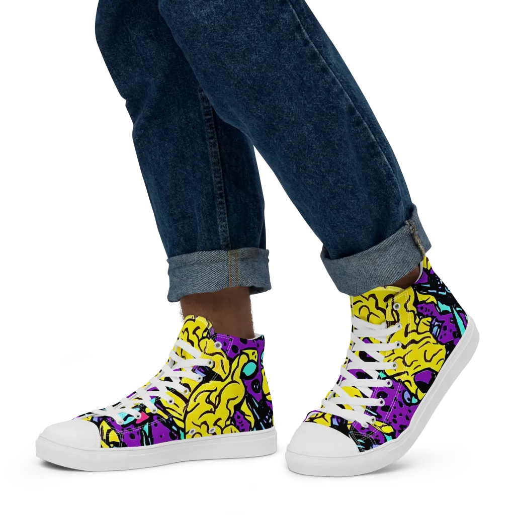 Wild Prism on Men's High Top Canvas Shoes — Left