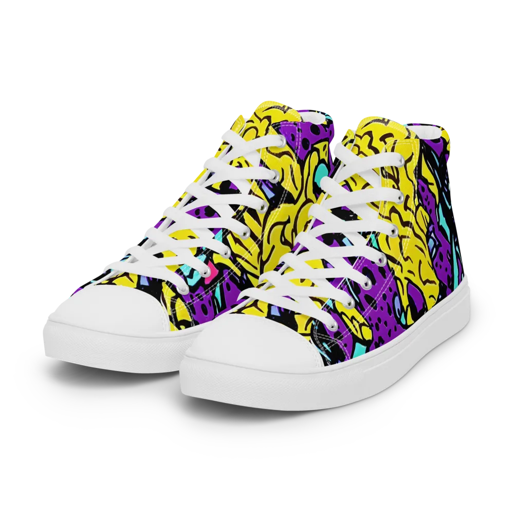 Wild Prism on Women's High Top Canvas Shoes — Left Front