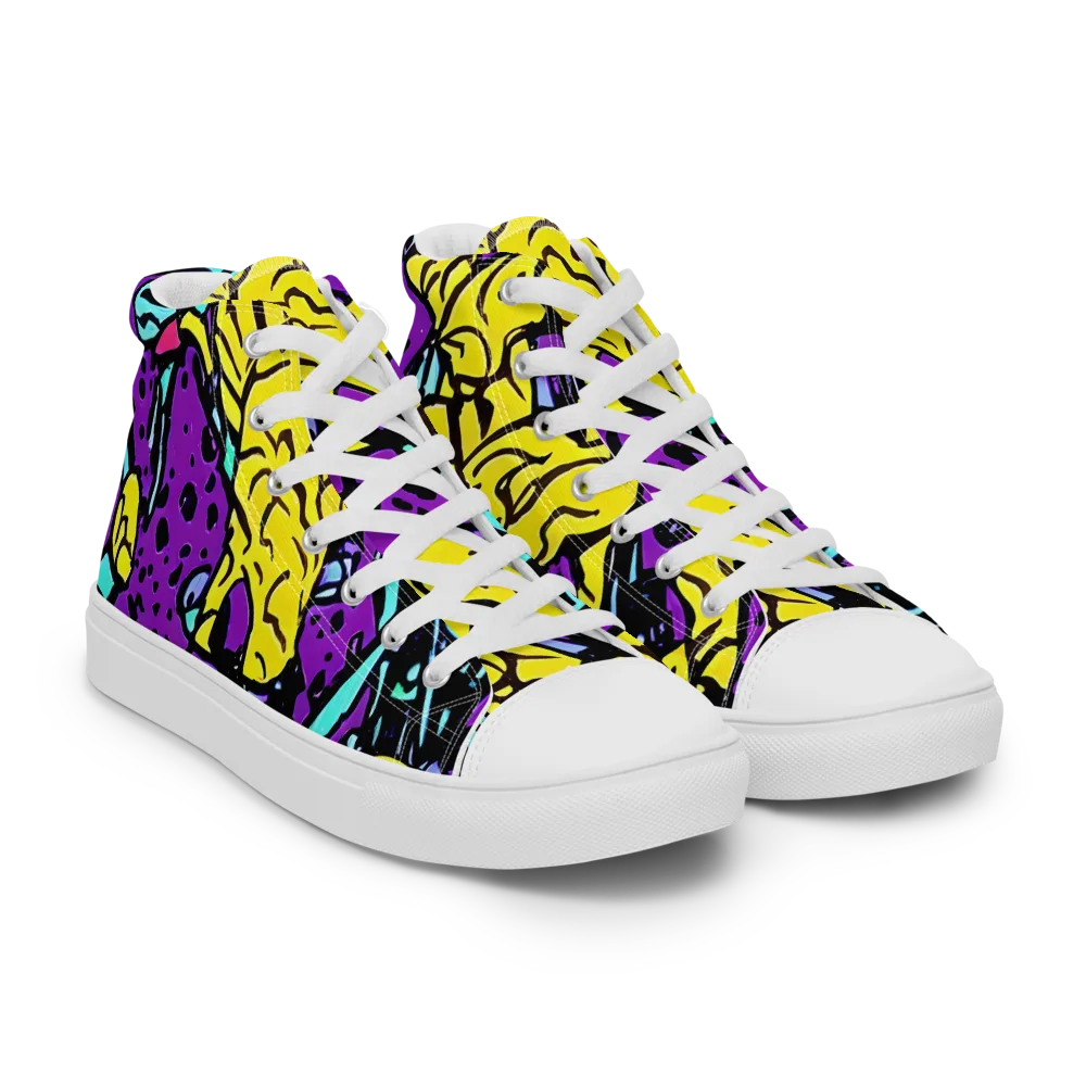 Wild Prism on Women's High Top Canvas Shoes — Right Front